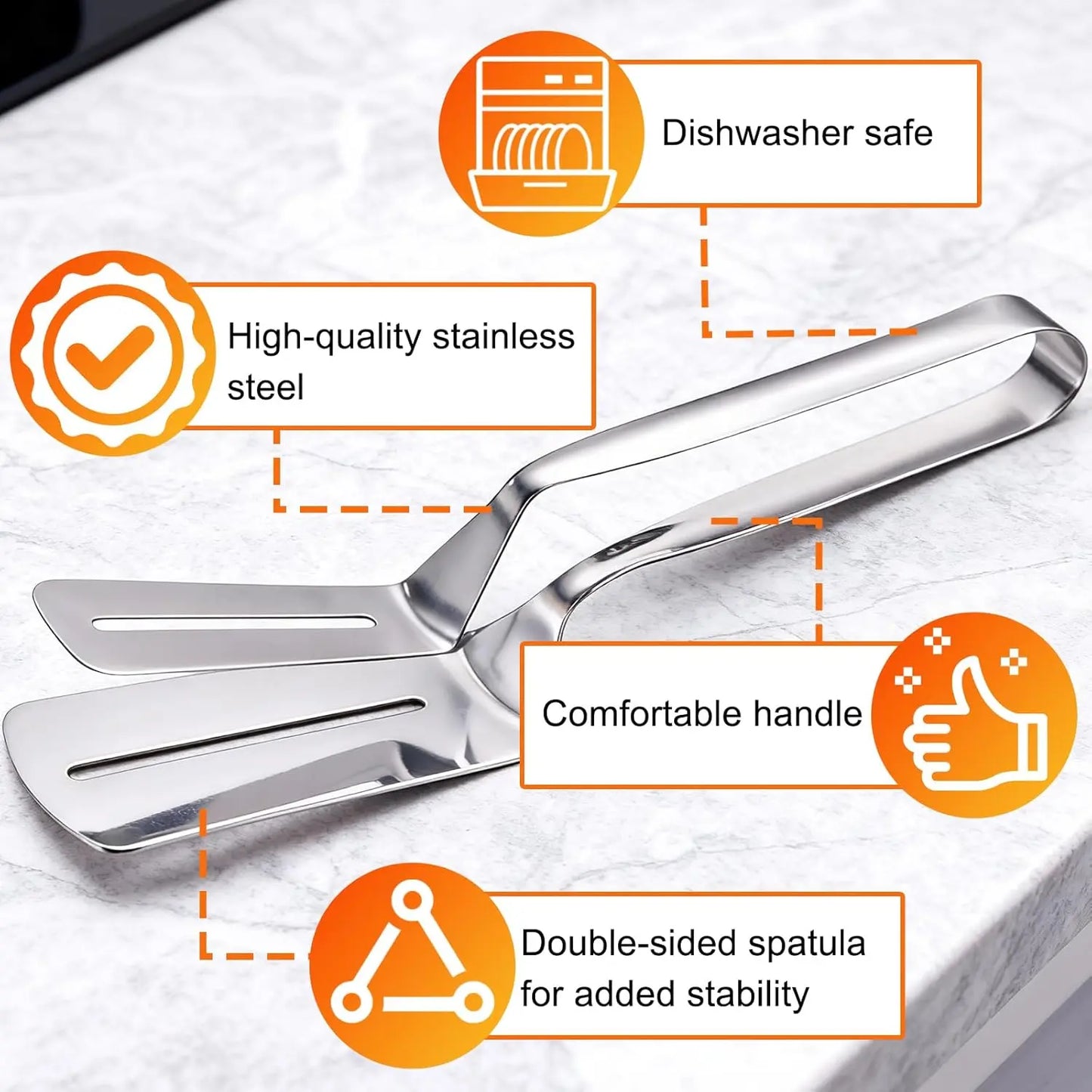 Elevate Your Grilling Game with the Long Handle Stainless Steel Grill Clamp – Perfect for Steak, Fish & Bread!