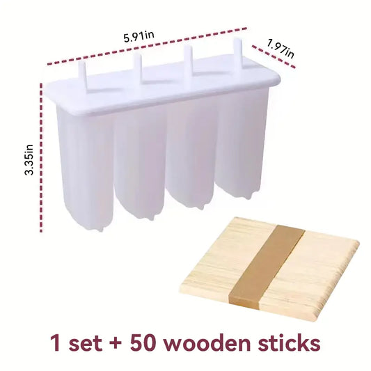 Popsicle Mold with Lid - Complete DIY Ice Cream & Sorbet Set for Home & Kids - Easy to Use Kitchen Gadgets for Homemade Desserts