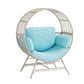 LHBCRAFT Rattan Wicker Egg Chair-330Lbs Weight Capacity, Egg Basket Lounge Chair with 4 Cushions, Oversized Indoor and Outdoor Lounger Chair for Patio & Living Room, Steel Fram,Christmas Gift