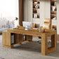 Tribesigns 63-Inch L Shaped Desk for Home Office with Storage Cabinets and Shelves, Modern Executive Computer Workstation