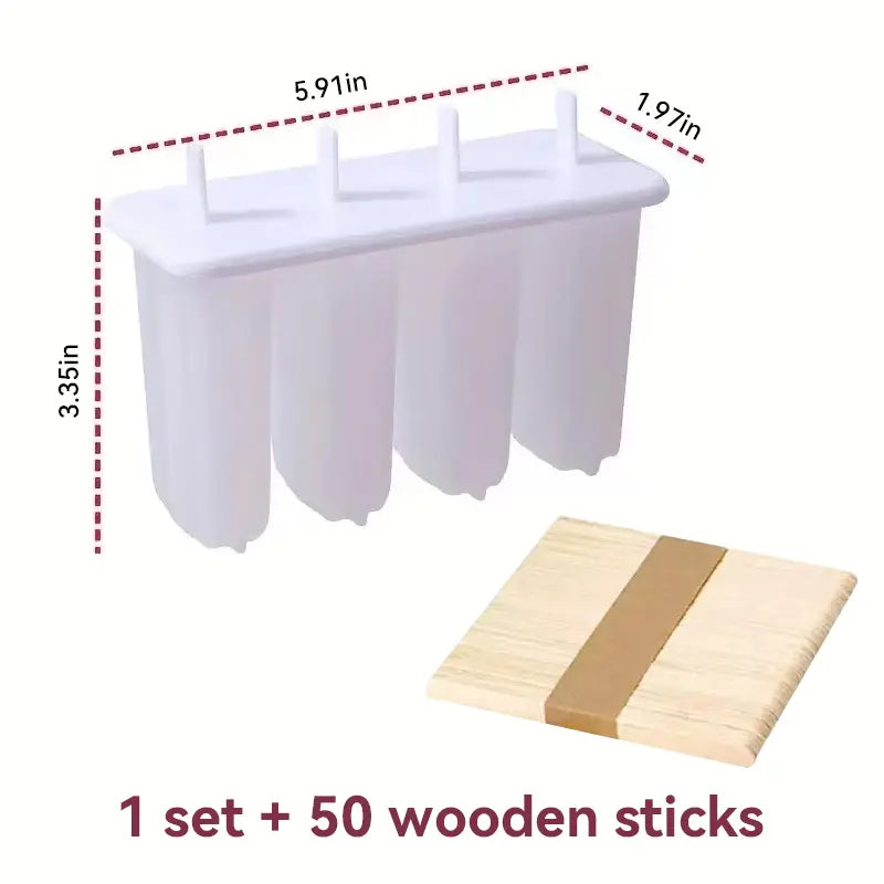 Popsicle Mold with Lid - Complete DIY Ice Cream & Sorbet Set for Home & Kids - Easy to Use Kitchen Gadgets for Homemade Desserts