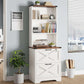 Sedeta 2-Drawer Lockable Wood File Cabinet with Adjustable Storage Shelf, Farmhouse Look Home Office Furniture