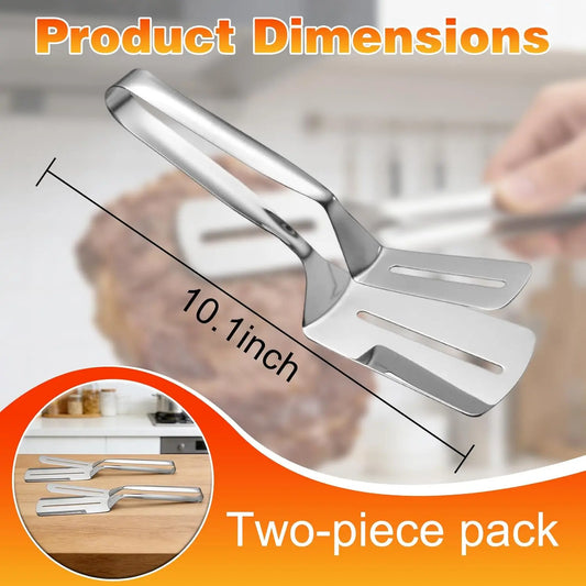 Elevate Your Grilling Game with the Long Handle Stainless Steel Grill Clamp – Perfect for Steak, Fish & Bread!