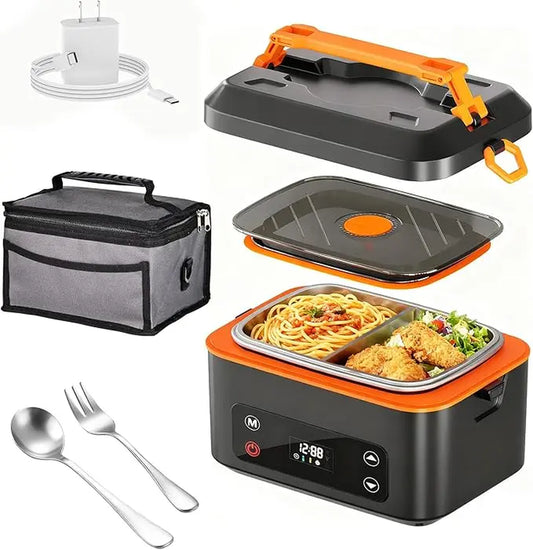 RUDAP Cordless Electric Lunch Box, 24000Mah Rechargeable 1.2L Portable Food Warmer with 5 Heating Modes, Auto Temperature Control, Heated Lunch Box – Perfect for Truck, Office, or Outdoor Worksite,Perfect as a Mother'S Day Gift