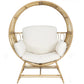 LHBCRAFT Rattan Wicker Egg Chair-330Lbs Weight Capacity, Egg Basket Lounge Chair with 4 Cushions, Oversized Indoor and Outdoor Lounger Chair for Patio & Living Room, Steel Fram,Christmas Gift