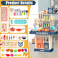 Ultimate King Size Pretend Play Kitchen Set for Kids - 45PCS with Realistic Cooking Stove, Play Sink, Sound & Light Effects, and Fun Kitchen Accessories