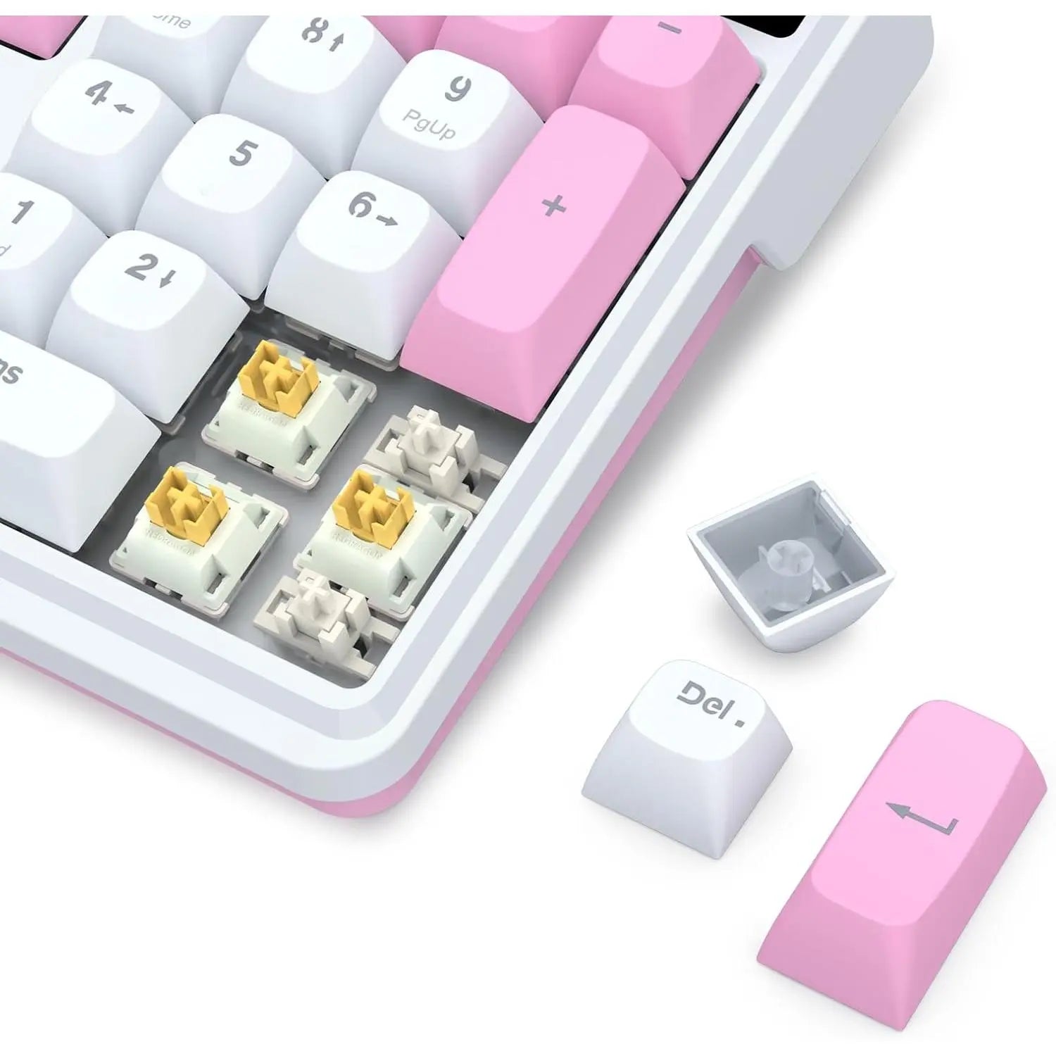 Redragon K762 Wireless Gasket Gaming Keyboard W/Hype Screen & Knob, 104 Keys Mechanical Keyboard, Easy-Control 1.14’’ TFT Info Display, 5-Layer Noise Dampening, round PBT Keycaps, Custom Linear Switch