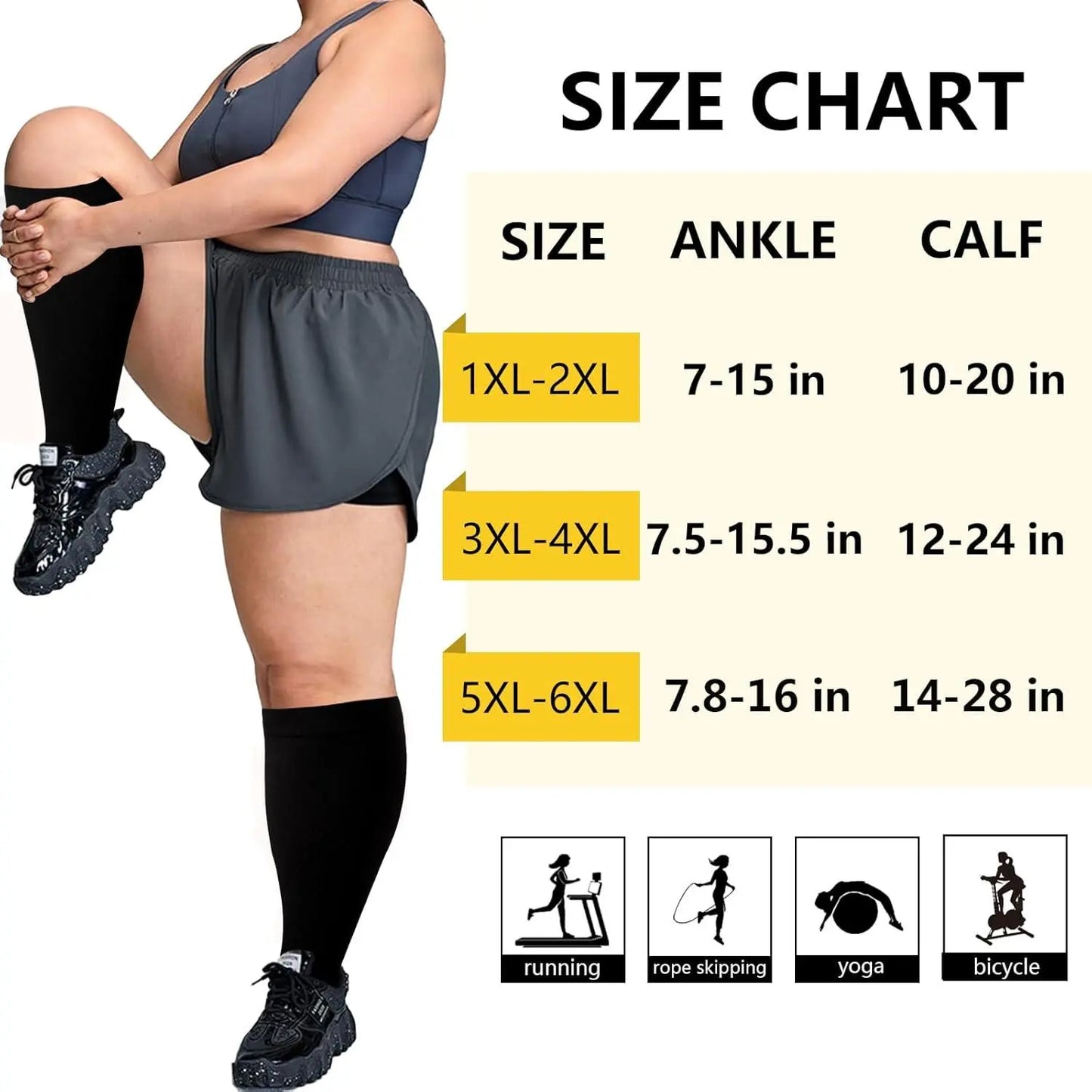 Open Toe plus Size Compression Socks for Women & Men 15-20 Mmhg Toeless Wide Calf Support Knee High Socks - Medical Grade Graduated Compression for Edema Varicose Veins Circulation Relief Comfortable Breathable Stockings