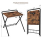 IRONCK Folding Desk for Small Spaces,Folding TV Tray Table, Industrial Snack Table for Eating at Couch,24.8 Inch Foldable Computer Table with 3-Level Adjustable Height & Tablet Slot, Space Saving, Writing Work Table for Home Office, Bedroom, Outdoor Patio
