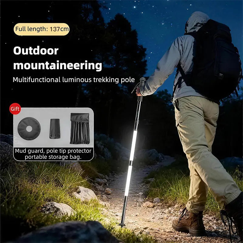 Professional Laser Saber Style LED Illuminated Walking Sticks | Waterproof, Ultra-Light, Rechargeable for Safe Hiking, Camping, and Outdoor Exploration Your Reliable Companion in the Dark