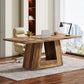 LITTLE TREE Farmhouse Computer Desk, 63-Inch Large Office Desk Workstation, Simple Style Executive Desk Study Table with Sturdy Base, Wooden Writing Desk for Home Office