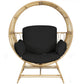 LHBCRAFT Rattan Wicker Egg Chair-330Lbs Weight Capacity, Egg Basket Lounge Chair with 4 Cushions, Oversized Indoor and Outdoor Lounger Chair for Patio & Living Room, Steel Fram,Christmas Gift