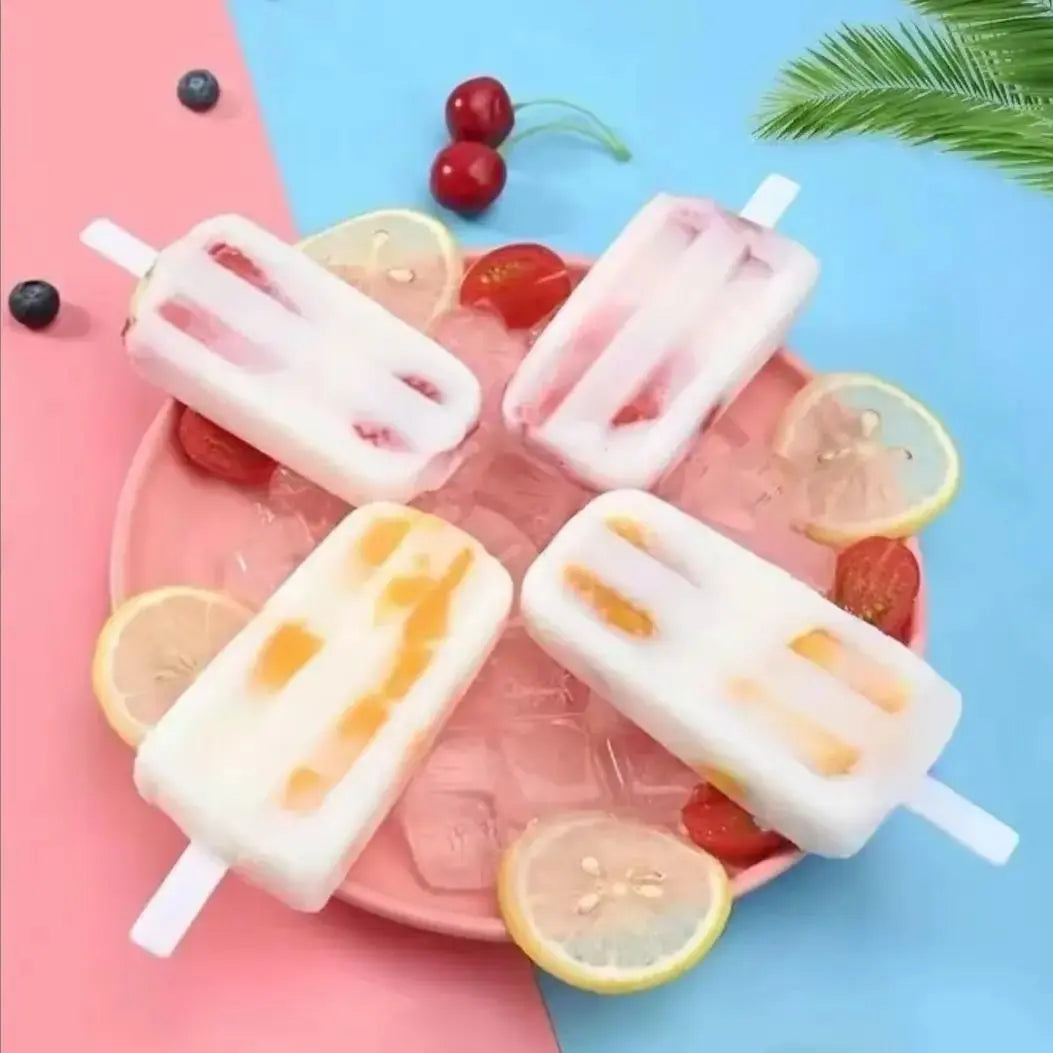 Popsicle Mold with Lid - Complete DIY Ice Cream & Sorbet Set for Home & Kids - Easy to Use Kitchen Gadgets for Homemade Desserts