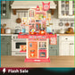 Ultimate King Size Pretend Play Kitchen Set for Kids - 45PCS with Realistic Cooking Stove, Play Sink, Sound & Light Effects, and Fun Kitchen Accessories