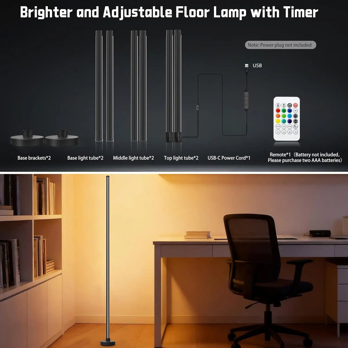 Rroetxi RGBIC Corner Floor Lamp – Minimalist Style with App & Remote Control, Stepless Dimming, Timer & Music Sync Modes, Perfect for Living Rooms, Bedrooms, Game Rooms & Party Decor
