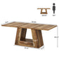 LITTLE TREE Farmhouse Computer Desk, 63-Inch Large Office Desk Workstation, Simple Style Executive Desk Study Table with Sturdy Base, Wooden Writing Desk for Home Office