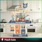Ultimate King Size Pretend Play Kitchen Set for Kids - 45PCS with Realistic Cooking Stove, Play Sink, Sound & Light Effects, and Fun Kitchen Accessories