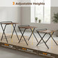 IRONCK Folding Desk for Small Spaces,Folding TV Tray Table, Industrial Snack Table for Eating at Couch,24.8 Inch Foldable Computer Table with 3-Level Adjustable Height & Tablet Slot, Space Saving, Writing Work Table for Home Office, Bedroom, Outdoor Patio