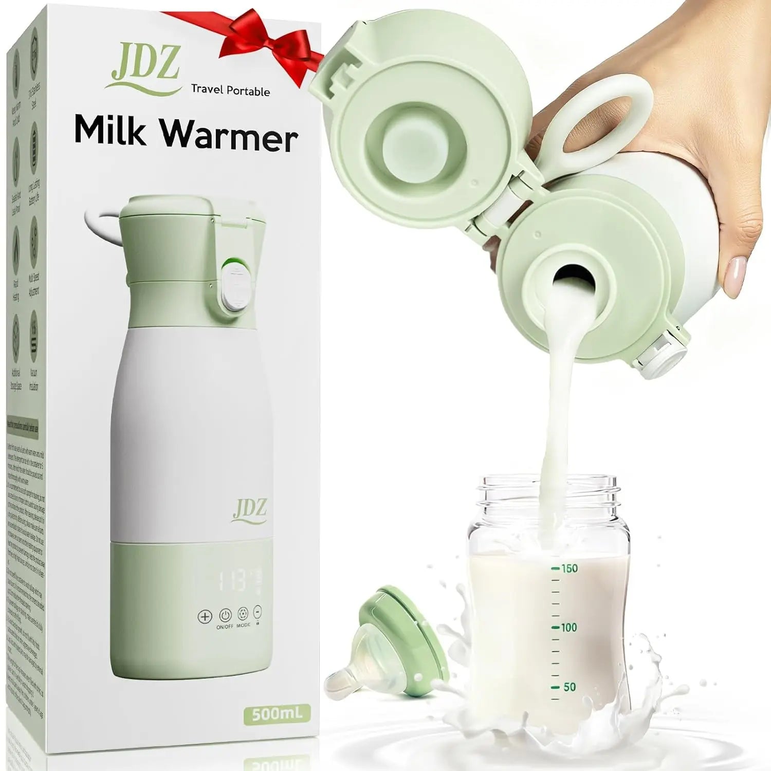 16000Mah Rechargeable Baby Bottle Warmer | 3-5 Mins Fast Heating Baby-Safe | 17Oz with Timer & Temp Control for Travel, Breast Milk, Formula