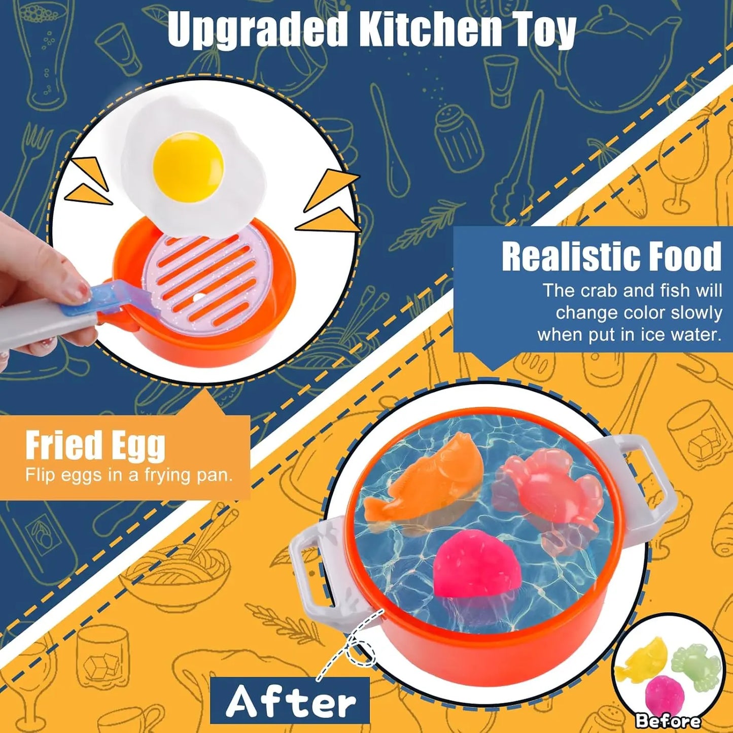 Ultimate King Size Pretend Play Kitchen Set for Kids - 45PCS with Realistic Cooking Stove, Play Sink, Sound & Light Effects, and Fun Kitchen Accessories