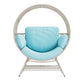 LHBCRAFT Rattan Wicker Egg Chair-330Lbs Weight Capacity, Egg Basket Lounge Chair with 4 Cushions, Oversized Indoor and Outdoor Lounger Chair for Patio & Living Room, Steel Fram,Christmas Gift