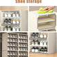 Hard Plastic Folding Stackable Shoe Box Organizer (4 Tiers)