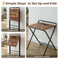 IRONCK Folding Desk for Small Spaces,Folding TV Tray Table, Industrial Snack Table for Eating at Couch,24.8 Inch Foldable Computer Table with 3-Level Adjustable Height & Tablet Slot, Space Saving, Writing Work Table for Home Office, Bedroom, Outdoor Patio